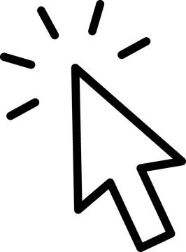 Line icon as arrow of clicking pointer cursor Illustrazione stock