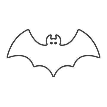 Line icon bat vector flat illustration white background Stock Illustration