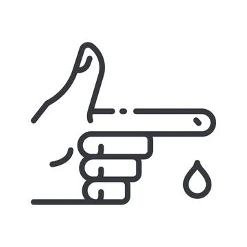 Line icon of blood sampling side view. Healthcare symbol isolated 스톡 일러스트