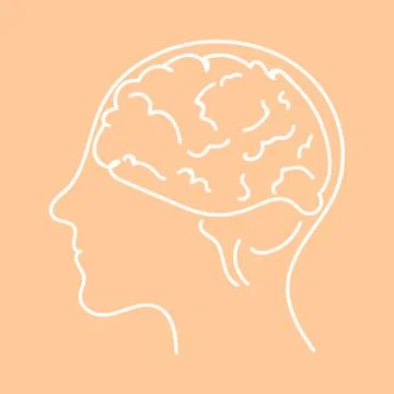 Line icon- brain vector flat illustration Illustrazione stock