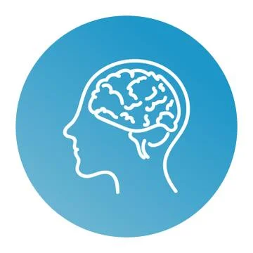 Line icon- brain vector Illustrazione stock