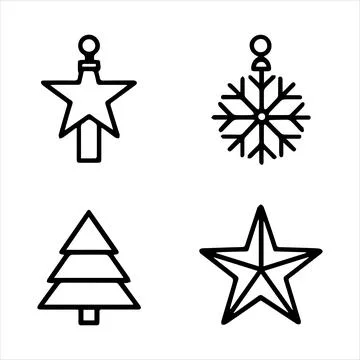 Line Icon of Christmas Items Stock Illustration