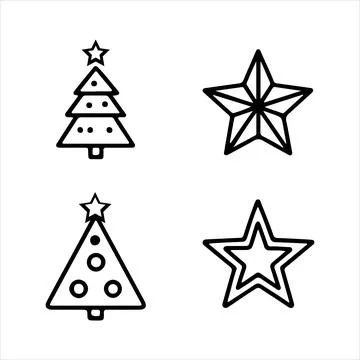 Line Icon of Christmas Items Stock Illustration
