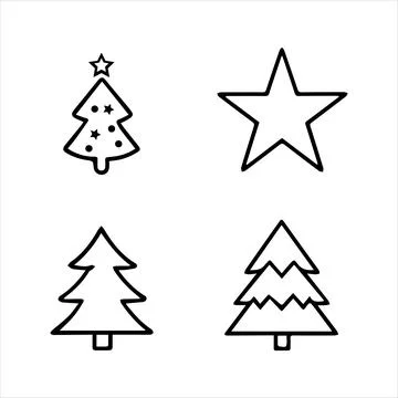 Line Icon of Christmas Items Stock Illustration