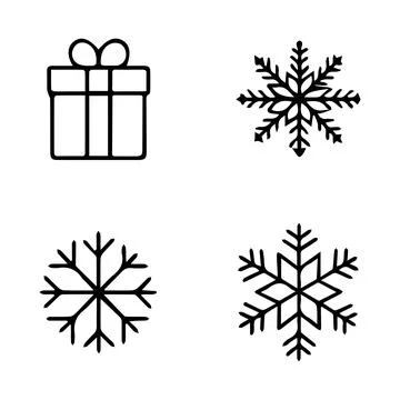 Line Icon of Christmas Items Stock Illustration