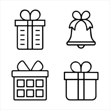Line Icon of Christmas Items Stock Illustration