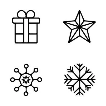 Line Icon of Christmas Items Stock Illustration