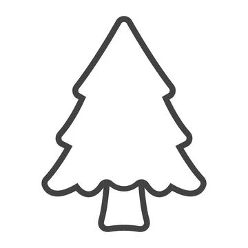 Line icon christmas pine tree vector flat on white backgroud 스톡 일러스트