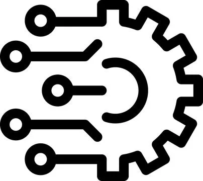Line icon as concept of digital technology development Stock Illustration