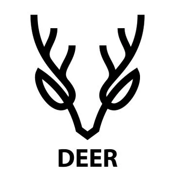 Line icon of deer head Stock Illustration