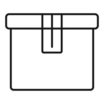 Line icon of delivery box, concept of fragile parcel Illustration