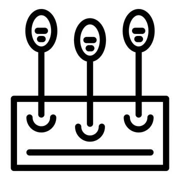 Line icon of a device using sensors to collect data Stock Illustration
