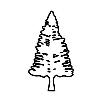 Line icon evergreen pine tree vector design illustration イラスト素材