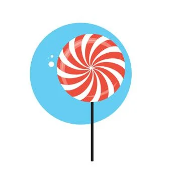 Line Icon with Flat Graphics Element of Sweet Candy Vector Illus Stock Illustration