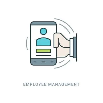 Line Icon Flat thin linear stroke vector illustration. Stock Illustration