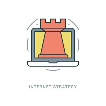 Line Icon Flat thin linear stroke vector illustration. Stock Illustration