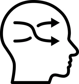 Line icon of flexibility in the human head Stock Photos
