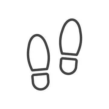Line icon footsteps isolated on white background Stock Illustration