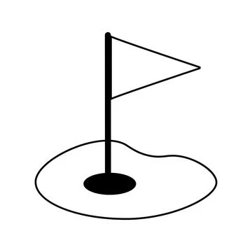 Line icon golf flag design vector illustration Stock Illustration