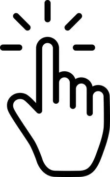 Line icon as hand of clicking pointer cursor Illustrazione stock