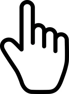 Line icon as hand of pointer cursor Illustrazione stock