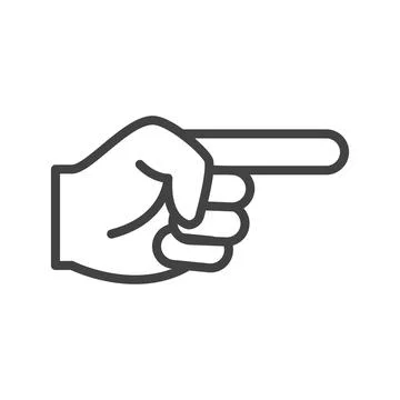 Line icon hand pointer isolated on white backgrond Stock Illustration