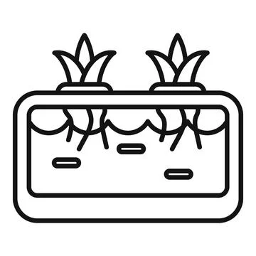 Line icon of a hydroponic system growing plants Stock Illustration