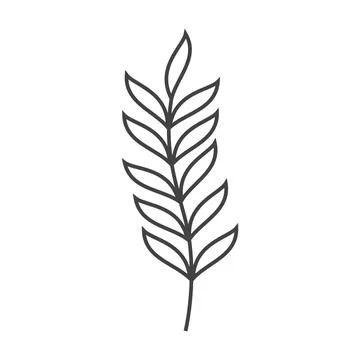 Line icon leaf spring design vector isolated on white background Stock Illustration