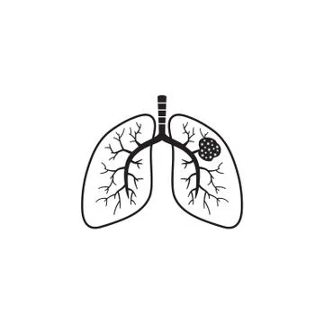 Line icon lung cancer vector Stock Illustration