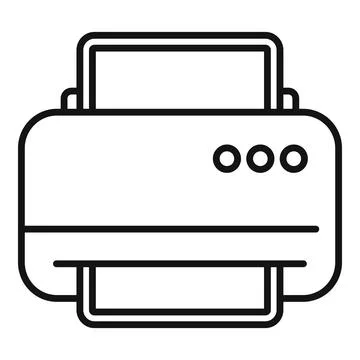 Line icon of modern printer Illustrazione stock