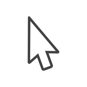 Line icon mouse click pointer isolated on white background Illustrazione stock