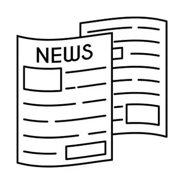 Line icon newspaper Stock Illustration