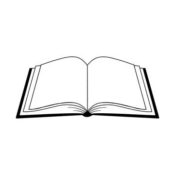 Line Icon of open book. Vector outline illustration of isolated on white Stock Illustration