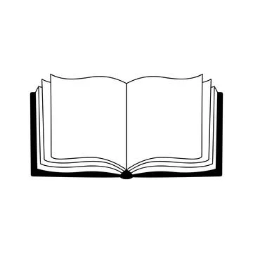 Line Icon of open book. Vector outline illustration of isolated on white イラスト素材
