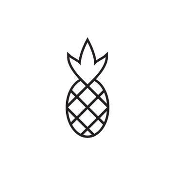 Line icon pineapple vector 스톡 일러스트