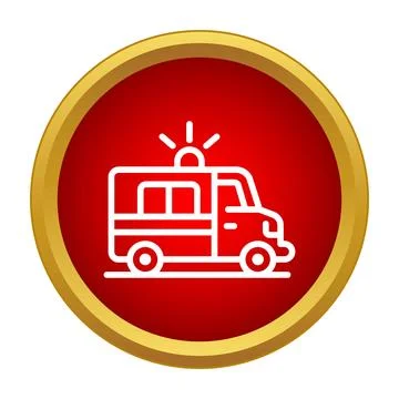 Line icon representing ambulance emergency medical transport service Stock Illustration