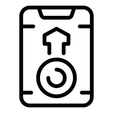 Line icon representing the concept of uploading data to a smart home system Illustrazione stock
