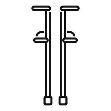 Line icon representing a pair of stilts Illustrazione stock