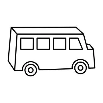 Line icon school bus vector flat Stock Illustration