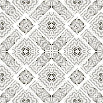 Line Icon Seamless Pattern Isolated on White Background Stock Illustration