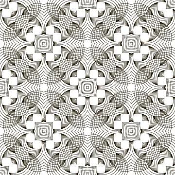 Line Icon Seamless Pattern Isolated on White Background Stock Illustration
