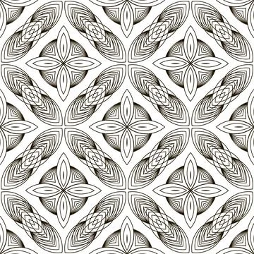 Line Icon Seamless Pattern Isolated on White Background Stock Illustration