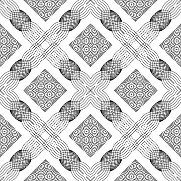 Line Icon Seamless Pattern Isolated on White Background Stock Illustration