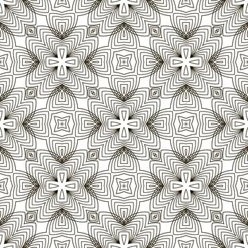 Line Icon Seamless Pattern Isolated on White Background Stock Illustration