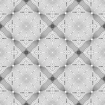 Line Icon Seamless Pattern Isolated on White Background Illustrazione stock