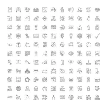 Line icon set for modern web interface applications Stock Illustration