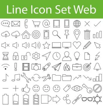 Line Icon Set Web Stock Illustration