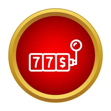 Line icon showing jackpot win on slot machine Stock Illustration