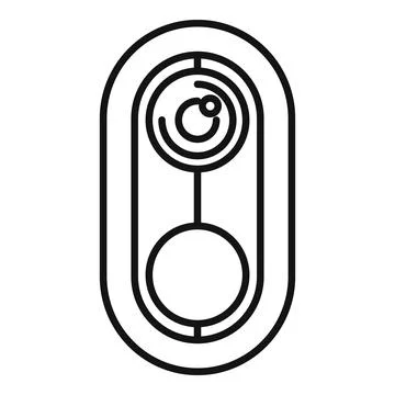 Line icon of a smart doorbell camera recording footage Stock Illustration