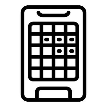 Line icon of a smartphone with a pattern lock interface Stock Illustration